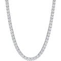 KISPER Tennis Necklace for Women 14K Gold Plated 3mm Cubic Zirconia Diamond Chain Adjustable 15-18" 4-Prong Setting Classic