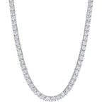 KISPER Tennis Necklace for Women 14K Gold Plated 3mm Cubic Zirconia Diamond Chain Adjustable 15-18" 4-Prong Setting Classic