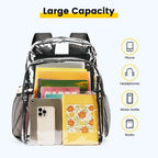 Vorspack Clear Backpack For School, 16 Inch Large Clear Bookbag | Lightweight See Through Backpacks For Girls And Boys, Reinforced Straps, Heavy Duty Transparent Clear Bag For Work Travel