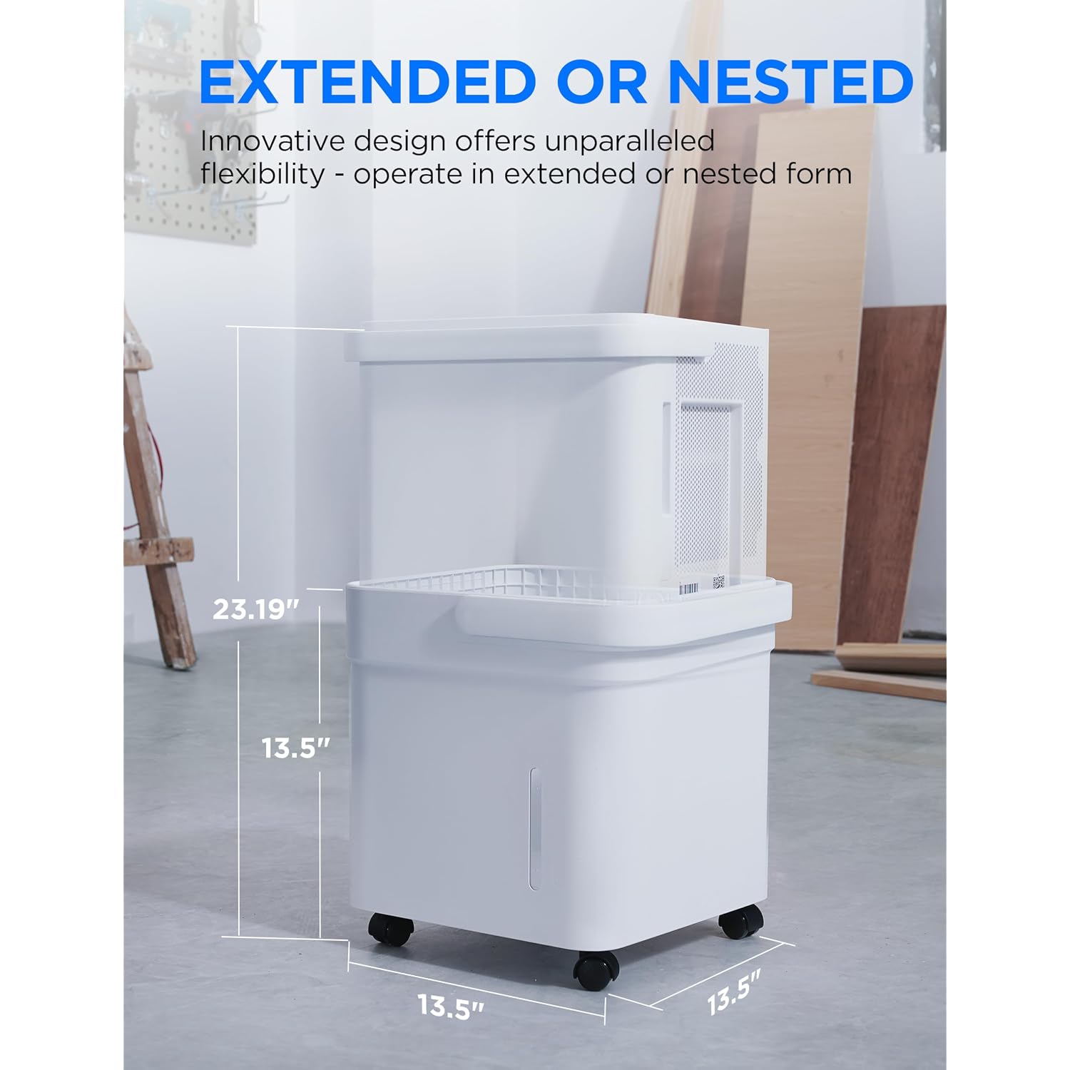 Midea Cube 20 Pint Dehumidifier For Basement, Up To 1,500 Sq. Ft. Dehumidifier With Drain Hose, Energy Star Certificated, Smart Control, Compatible With Alexa, White