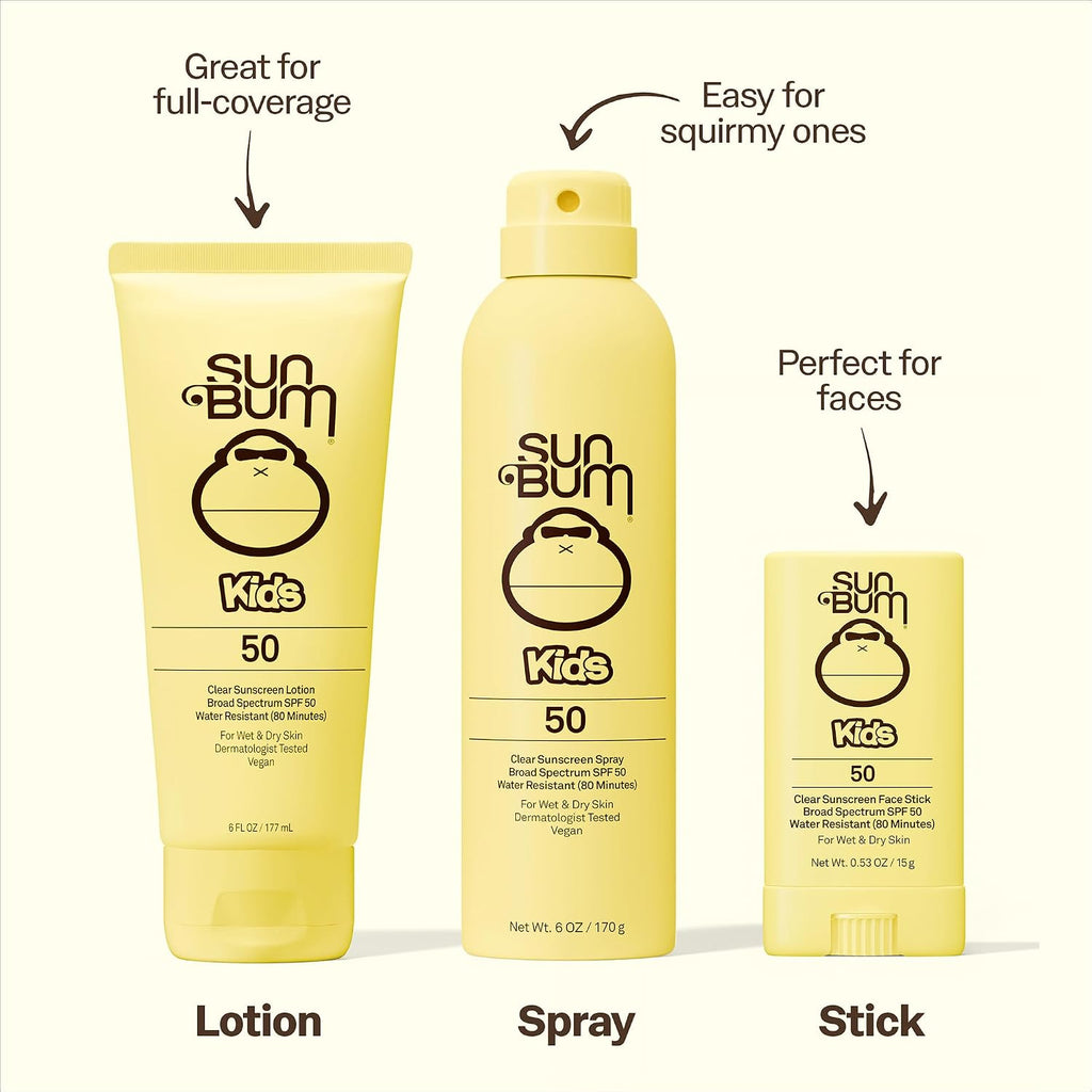 Sun Bum Kids Spf 50 Sunscreen Clear Body Spray - Broad Spectrum Water-Resistant With Vitamin E - Wet Or Dry Skin Application - Hawaii 104 Act Compliant (Without Octinoxate & Oxybenzone) - 6 Oz