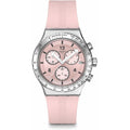 Swatch I New Chrono Unisex Watch Dress Stainless Steel Pink Quartz Waterproof Poppingly Pink
