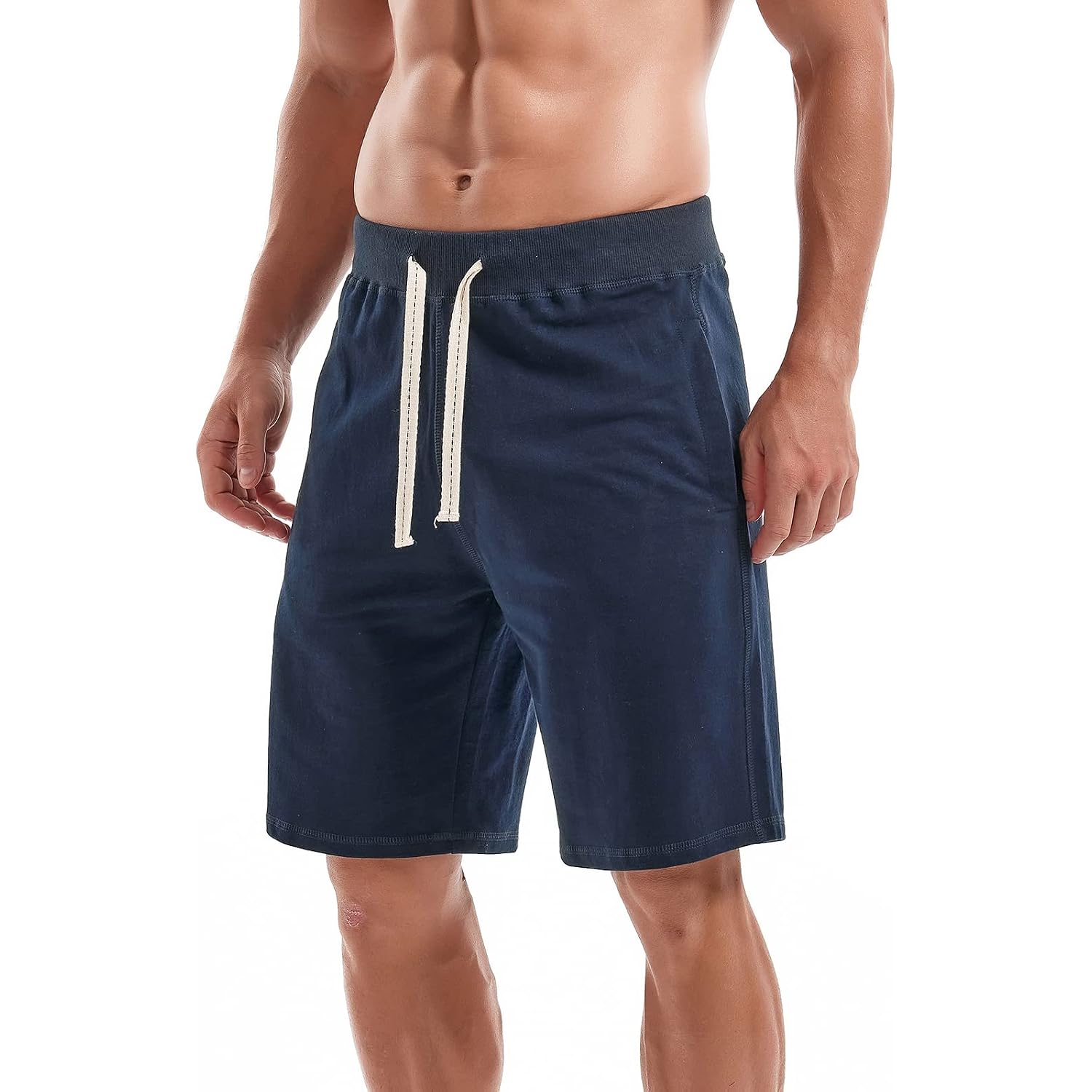 Amy Coulee Men'S Casual Classic Shorts Athletic Cotton Sweat Shorts With Drawstring