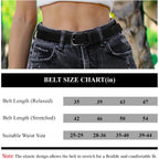 2 Pack Braided Belt for Women, Elastic Woven Stretch Fabric Cloth Belt with Gold Buckle