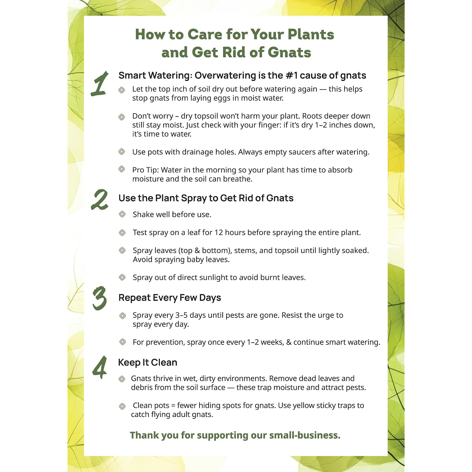 Kate'S Garden Plant Spray For Insects & Getting Rid Of Gnats. Fungus Gnat Killer & Bug Spray For Indoor Plants (16Oz, Pet Safe, Non Toxic)