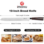 Imarku Bread Knife, German High Carbon Stainless Steel Professional Grade Bread Slicing Knife, 10-Inch Serrated Edge Cake Knife, Bread Cutter For Homemade Crusty Bread, Birthday Gift