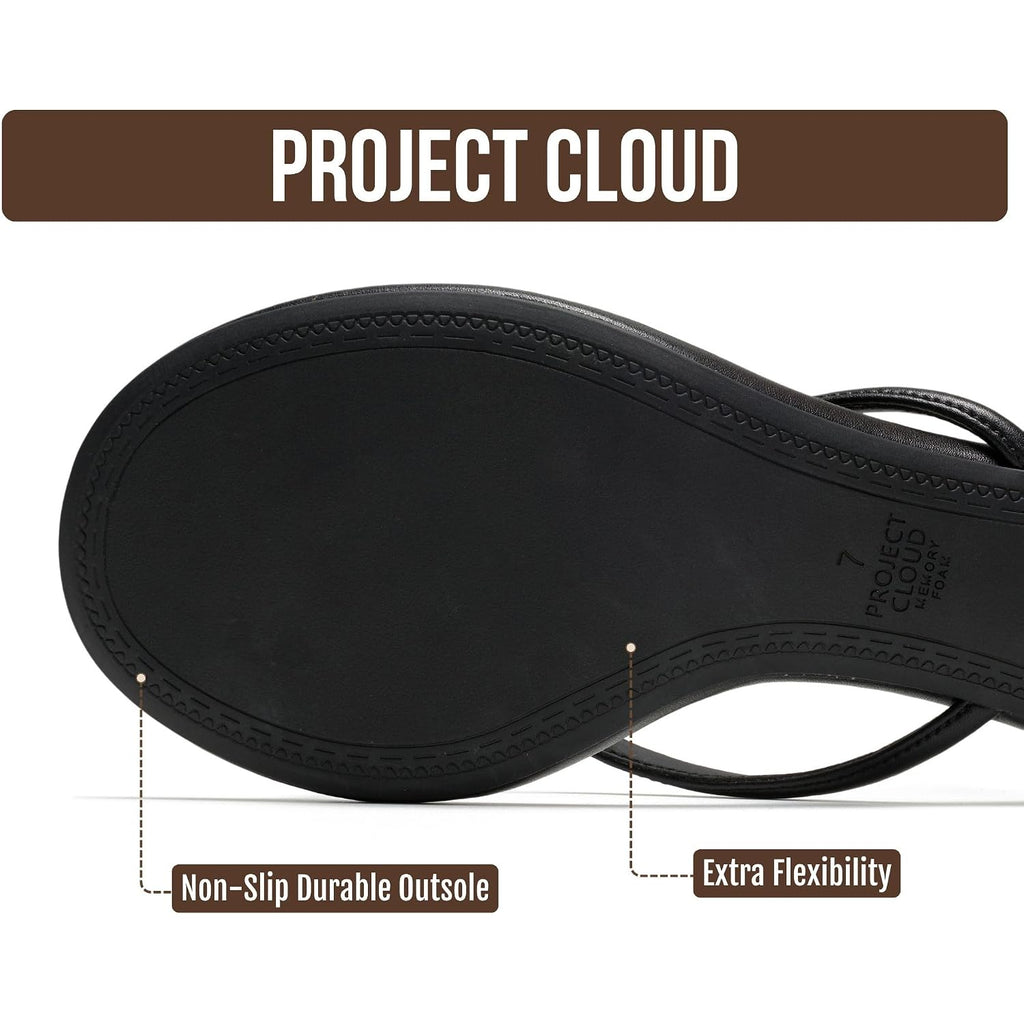 Project Cloud 100% Genuine Leather Kitten Heels For Women Footwear - Memory Foam Fashion Thong Heels For Women - Lightweight Summer Sandals For Womens 2026 (Mango)