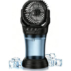 Misting Fan Portable, 27600Mah Battery Powered Fan, 2L Portable Mister Fan With 4 Wind Speeds, Timer Function, Rgb Ambient Light, 120° Auto Oscillation & Grip Handle For Camping Beach Patio( Black)