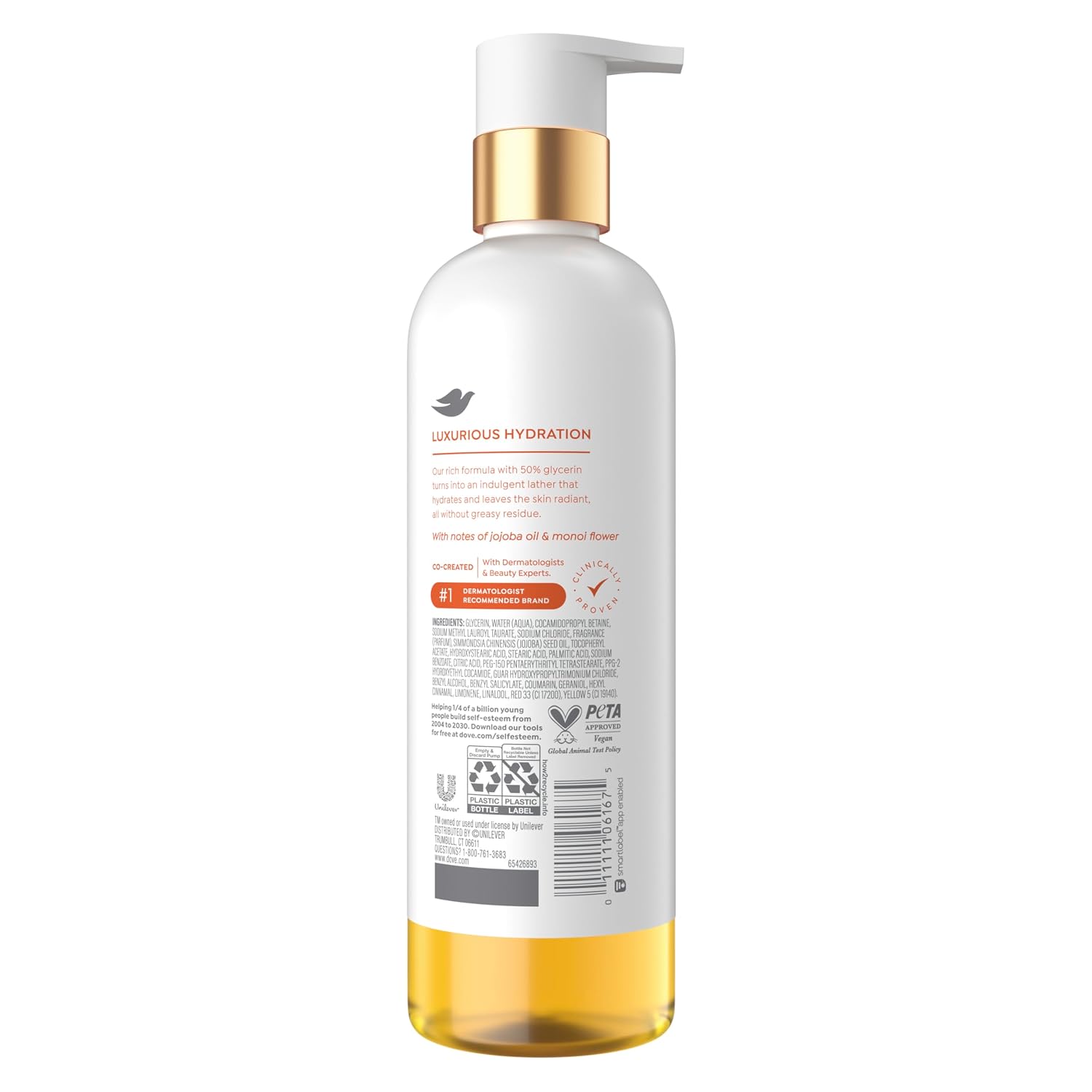 Dove Serum+ Shower Oil Body Wash Radiance, Jojoba & Monoi Flower, 15.3 Fl Oz I Hydrating Shower Oil Body Wash With Glycerin Serum For Soft, Radiant Skin Without Greasy Residue.