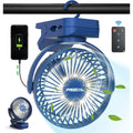 Clip On Fan 65 Hours Portable Desk Fan Rechargeable With Led Lights & Hooks 12000 Capacity Battery Operated Fan With Clips Small Desk Fan Mini Fans For Tents Travel Outdoor Camping Golf Cart Stroller