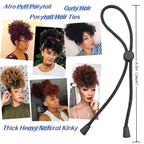 Adjustable Hair Ties For Thick, Curly Hairstyles - Afro Puffs, Ponytails, Locs, Pineapples For Black Women And Girls (Pack Of 6)