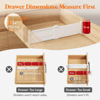 Lifewit 9 Pack Drawer Dividers For Clothes, 4" High 10.5"-16.5" Expandable Dresser Drawer Organizers, Adjustable White Plastic Separators For Kitchen, Cabinet, Nursery, Socks & Underwear Storage