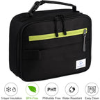 Genteen Lunch Box Kids, Insulated Lunch Bag Kids Boys Girls Back To School, Soft Lunch Box For Men Reusable Lunchbox For Office,Outdoor,School (Black)