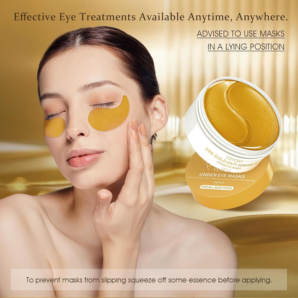 Under Eye Patches Masks - For Fine Lines With Collagen And Hyaluronic Acid, Dark Circles,And Fade Wrinkles, Puffiness Smoothing Skin Care Treatment For Women And Men, (60 Pcs) Gray