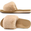 Coface Fuzzy Womens Slippers With Arch Support Open Toe Orthopedic Fur Slipper Indoor Outdoor