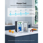 Astroai 2.0 Gen 6L/8 Cans Mini Fridge, Cooler & Warmer, 110V Ac/12V Dc | Compact Small Refrigerator, Energy Efficient & Quiet, Portable For Bedroom, Car, Office & Dorms, For Makeup Skincare Use
