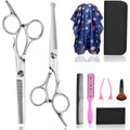 Hair Cutting Scissors Kit For Kids, Fcysy 6 In Children Safety Round Tip Haircut Trimming Scissors Thinning Shears Set, Barber Supplies For Toddlers, Boys & Girls Home Use Grooming Kit