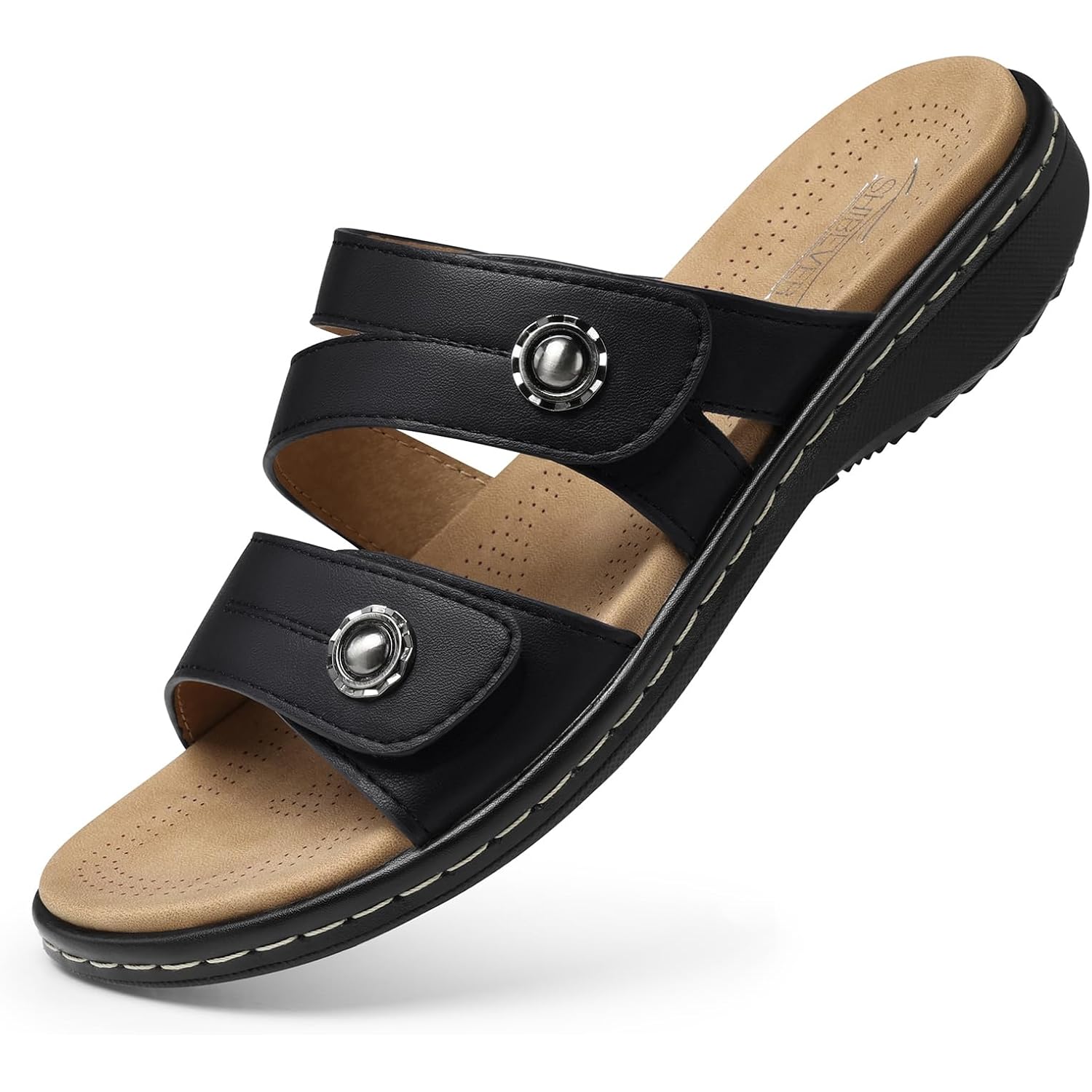 Shibever Flat Sandals Women Dressy: Non Slip, Arch Support, Orthopedic, Plantar Fasciitis Comfortable Walking Sandal