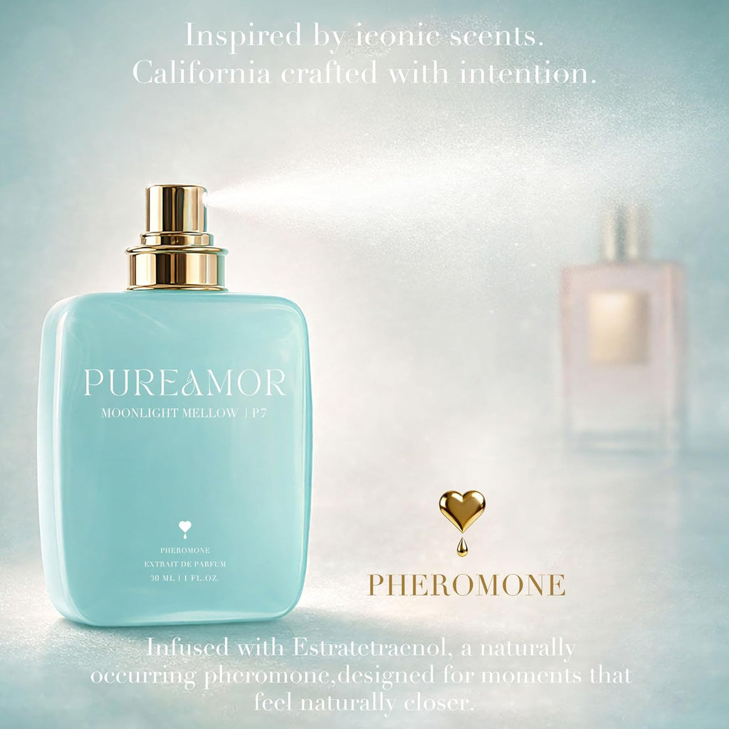 PUREAMOR Pheromone Perfume for Women, Moonlight Mellow Extrait de Parfum Spray – Sweet Gourmand Scent with Neroli, Orange & Marshmallow, Long Lasting Fragrance, 1.0 oz / 30 ml