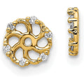 14k Yellow Gold .48ct Diamond Twisted Halo Earring Jackets UpTo 4.5mm Studs (0.048 cttw, I1 Clarity, H-I Color)
