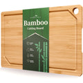 Kitsure Bamboo Cutting Board For Chopping & Serving, Large, Natural | Multi-Sizes Wooden Cutting Boards For Kitchen, Convenient Kitchen Essentials With Deep Juice Grooves