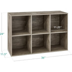 Best Choice Products 6-Cube Storage Organizer, 11In Shelf Opening, Bookcase, Display Shelf, Customizable W/ 3 Removable Back Panels – Greige