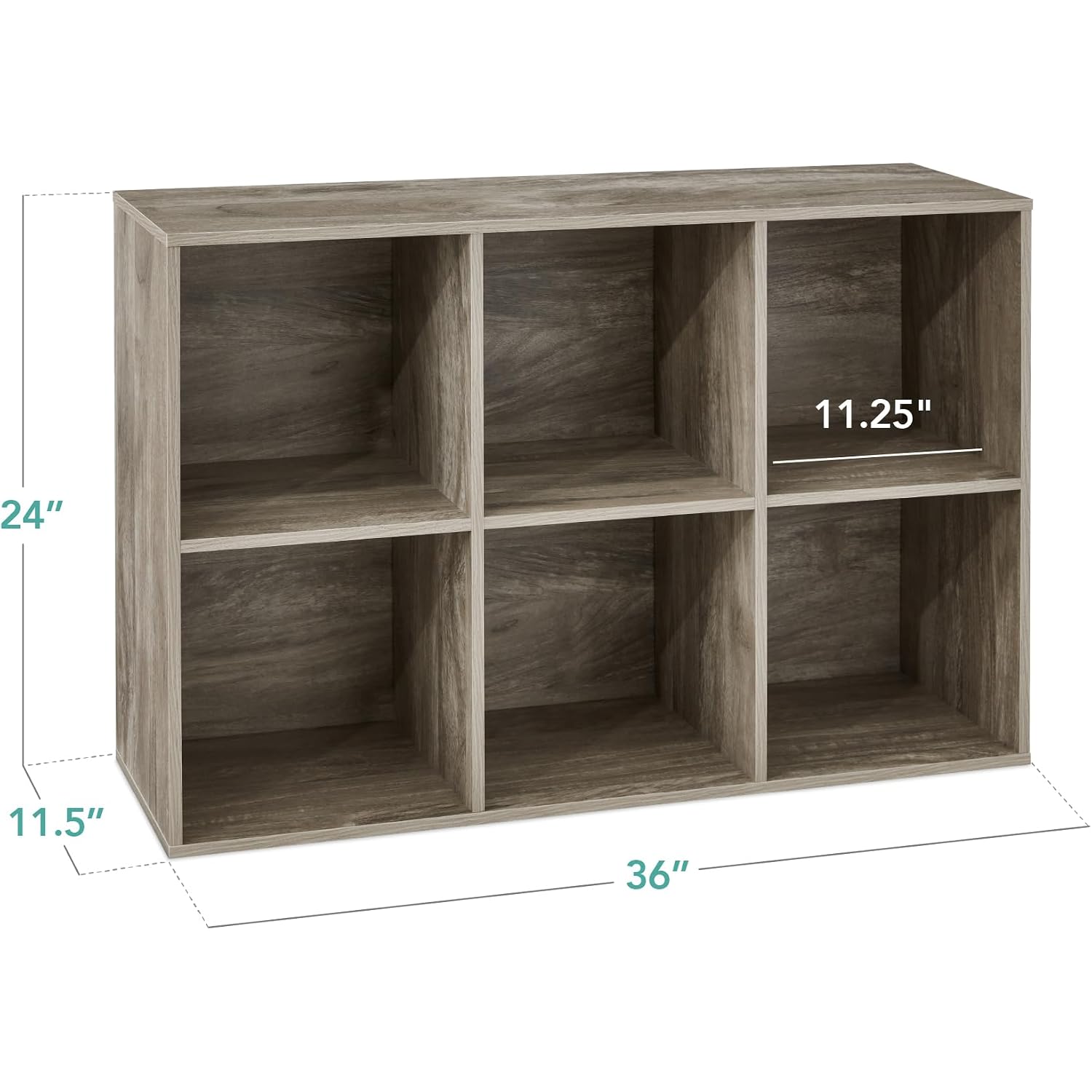 Best Choice Products 6-Cube Storage Organizer, 11In Shelf Opening, Bookcase, Display Shelf, Customizable W/ 3 Removable Back Panels – Greige