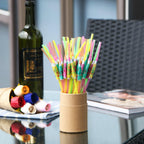 Alink 50 Umbrella Parasol Drinking Straws, Hawaiian Beach Cocktail Luau Party Decorations Supplies