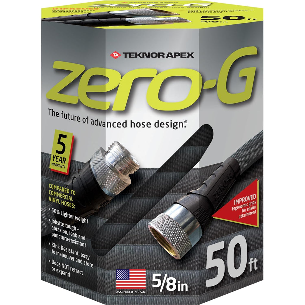 Zero-G 4001-50 Lightweight, Ultra Flexible, Durable, Kink-Free Garden Hose, 5/8-Inch By 50-Feet,Black