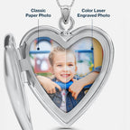 PicturesOnGold.com Forever In My Heart Locket Necklace for Women That Hold Pictures in Silver or Yellow Gold.