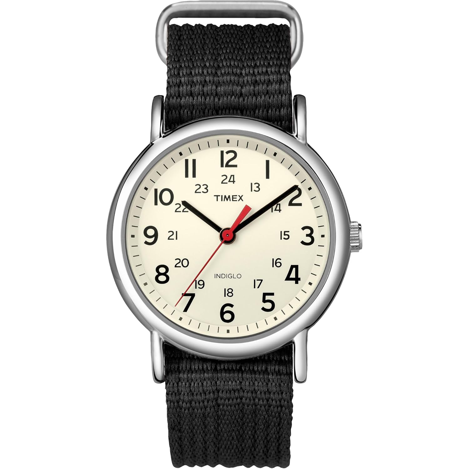 Timex Weekender 38mm Unisex Analog Watch | INDIGLO Backlight | Adjustable Durable Nylon Fabric Slip Through Strap | 24 Hour Time