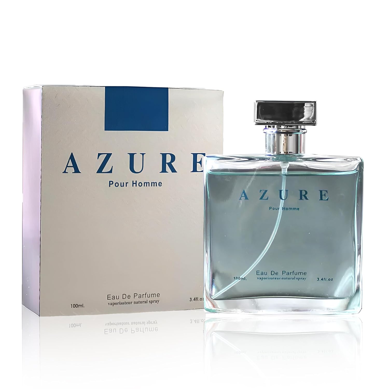 A CENTER Azure Pour Homme Cologne for Men/Eau de Parfum Natural Spray 3.4 Fl Oz Perfume for Men Suitable for All Skin Type Fragrance Daily Used