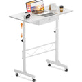 Comhoma Standing Desk Adjustable Height & Tiltable Tabletop, Portable Stand Up Desk For Laptop, Mobile Folding Desk For Home Office Work And Walking Pad Treadmill, Height 30.7"-46.4", White
