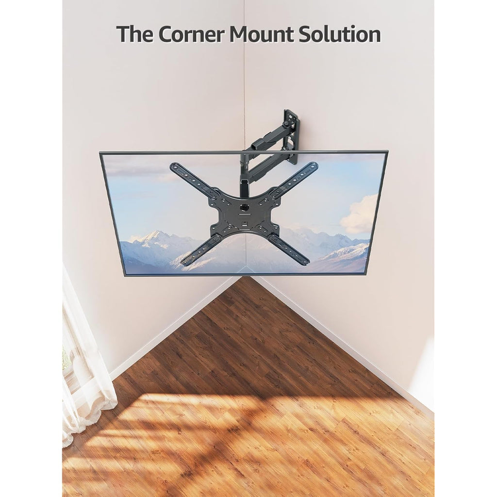 Mountup Full Motion Tv Wall Mount For Most 26-60 Inch Tvs, Max Vesa 400X400Mm Wall Mount Tv Bracket With Swivel Tilting Extension Level Adjustment For Led Lcd Flat Curved Tvs Up To 77 Lbs, Mu0018