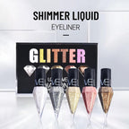 Glitter Liquid Eyeliner Colorful Set, 5 Colors Metallic Shimmer White Silver Gold Rose Eyeliner Waterproof Long Lasting Sparkle Glitter Liquid Eyeshadow Dazzling Mother'S Day Eye Makeup For Women