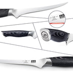 Shan Zu 7 Inch Fillet Knife, Japanese Super Steel Boning Knife, Professional Ultra Sharp Fish Knife With K133 Ergonomic Handle, Black Tortoise Genbu Series