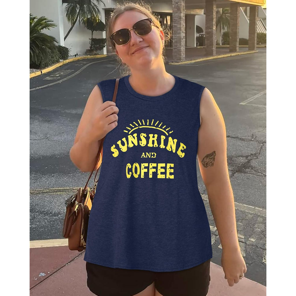 Womens Tank Tops Summer T Shirts Sleeveless Casual Loose Tunic Blouses 2026 A Deep Blue