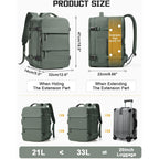 Wepadre Vacuum Backpack Travel With Pump Travel Backpack With Vacuum System Expandable Vacpack Compression Backpacks For Travel Easy Vac Pack Carry On Luggage