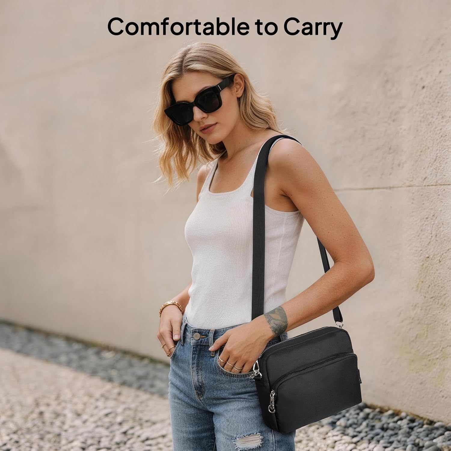 Anti-Theft Crossbody Travel Bag For Women Men, Lightweight Shoulder Bag Classic Design For Trip, Daily Use, Sport