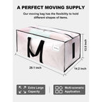 Supports 200Lbs Heavy Duty Moving Bags - Strong Zipper & Wrap-Around Handles - Water-Resistant Storage Totes, Durable Alternative To Moving Boxes - 8 Pack - Semi-Transparent