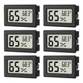 6-Pack Mini Hygrometer Indoor Humidity Meter, Mini Digital Thermometer Humidity Gauge Meter, Indoor Thermometer Hygrometer Monitor Fahrenheit (℉) For Reptile Thermostat, Jars Reptile, Fridge