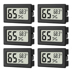 6-Pack Mini Hygrometer Indoor Humidity Meter, Mini Digital Thermometer Humidity Gauge Meter, Indoor Thermometer Hygrometer Monitor Fahrenheit (℉) For Reptile Thermostat, Jars Reptile, Fridge