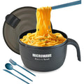 Layron Large Ramen Bowl, Ramen Noodle Bowls Microwavable 45 Oz, Ramen Cooker, Microwave Pasta Cooker, Ramen Bowl Microwave Gift For College Male Female Dorm Room (Black)
