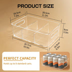6 Pack Pantry Organizers And Storage,Clear Plastic Containers With 2 Dividers For Kitchen,Fridge Organization And Storage,Acrylic Bins For Pounches,Spice Packet,Snack Organzier