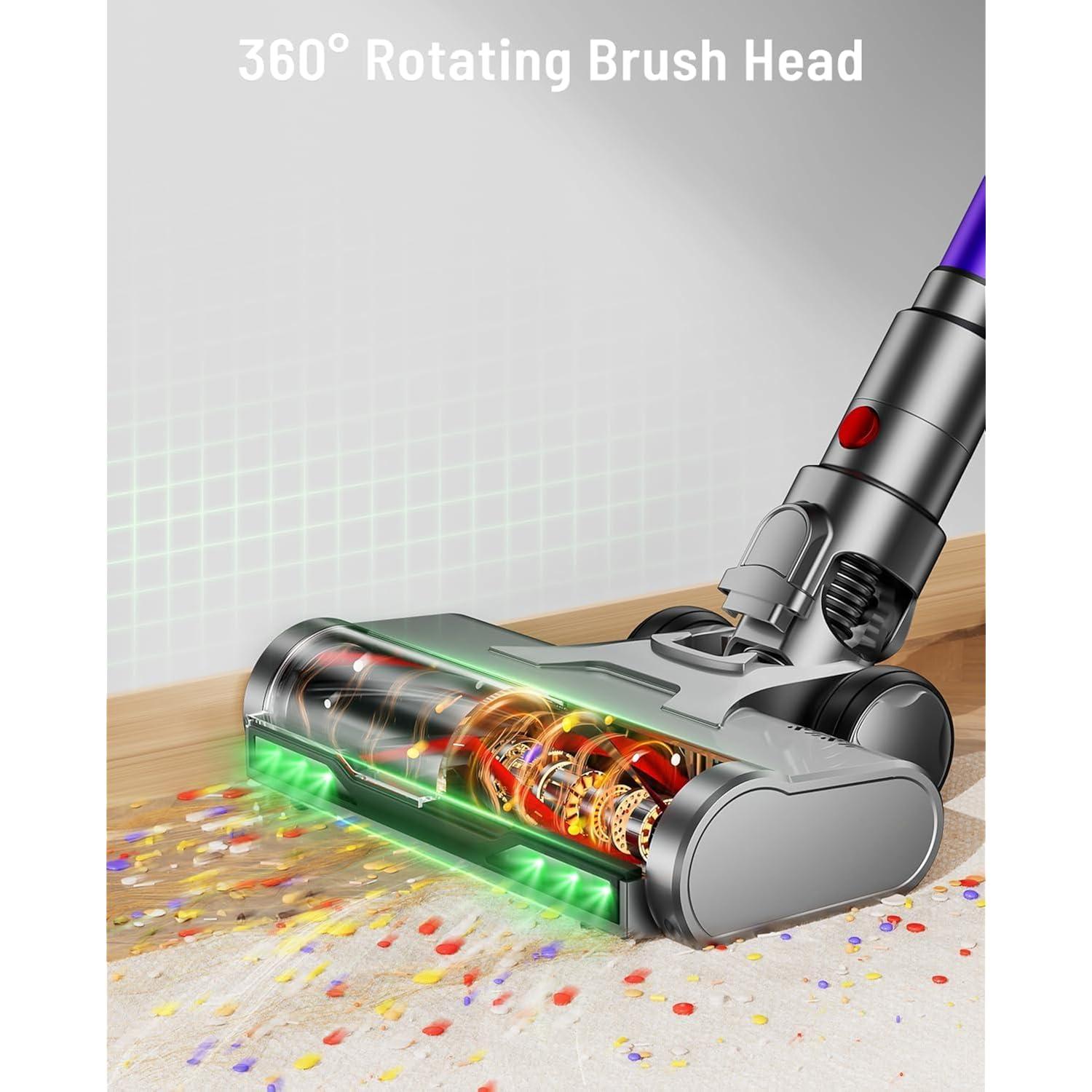 Cordless Vacuum Cleaner, 650W 55Kpa 75Min Powerful Vacuum Cleaners For Home, Self-Standing Stick Vacuum Cordless Rechargeable/ Anti-Tangle/Oled Screen/1.8L Cup For Home Pet Hair/Carpet/Hardwood Floor