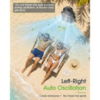 Ausic 2026 Upgraded 10″ 9L Oscillating Portable Misting Fan With Light, [Max 55Hrs] Golf Cart Mister Fan For Outside Patios, Outdoor Rechargeable Battery Operated Water Cool Fan-3 Spray Misters