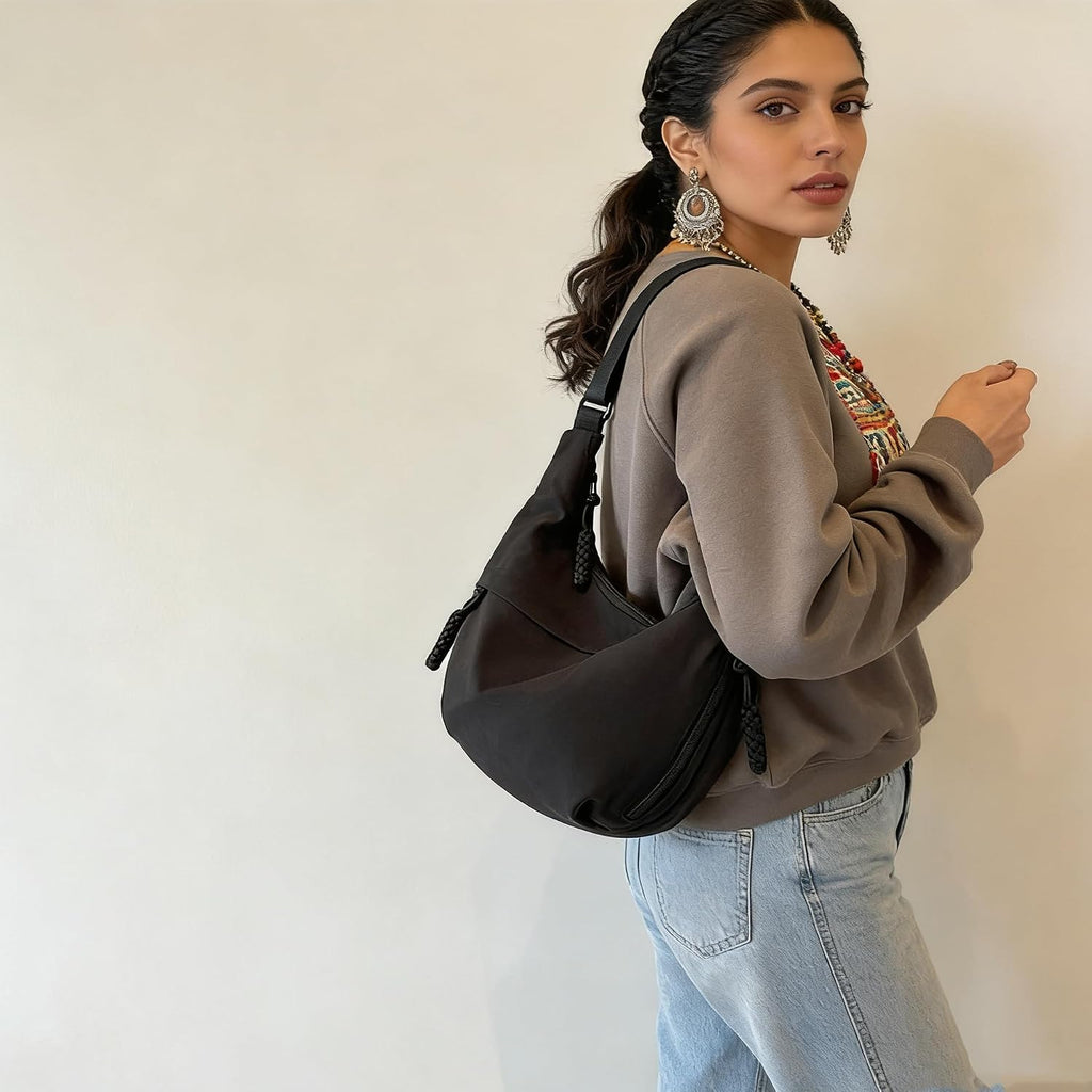 Crescent Crossbody Bags For Women, Casual Shoulder Half Moon Bag, Large Capacity Dumpling Purse Bag For Outdoor Travel