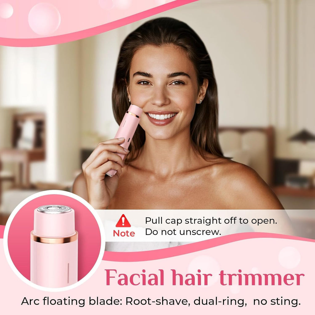 Mpotmiy New 2-in-1 Electric Bikini Trimmer for Women - Dual Head Electric Razor,Waterproof Painless Bikini Shaver, Pubic Hair Trimmer for Private Area & Body Hair,Gifts for Women,Pink