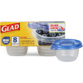 Glad Gladware Mini Round Food Storage Containers With Lids, Small Bpa Free Reusable Plastic Snack Containers With Lock Tight Seal For Lunch, Portion Control, And On The Go, 4 Oz, 8 Count