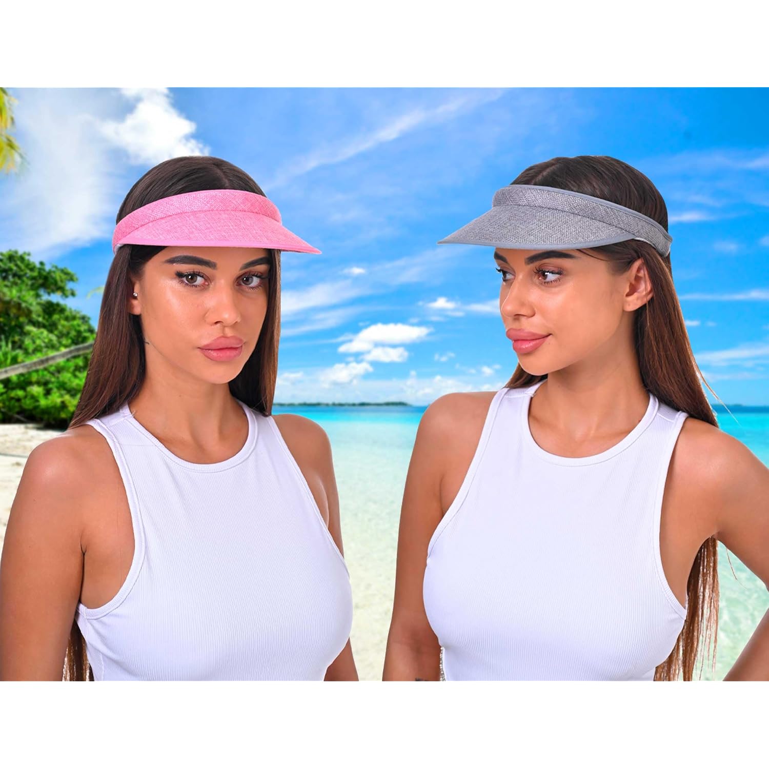 3 Pieces Clip On Visors Women Men Visor Sun Hats Hat Outdoor Sports Golf Beach Travel Tennis Cap